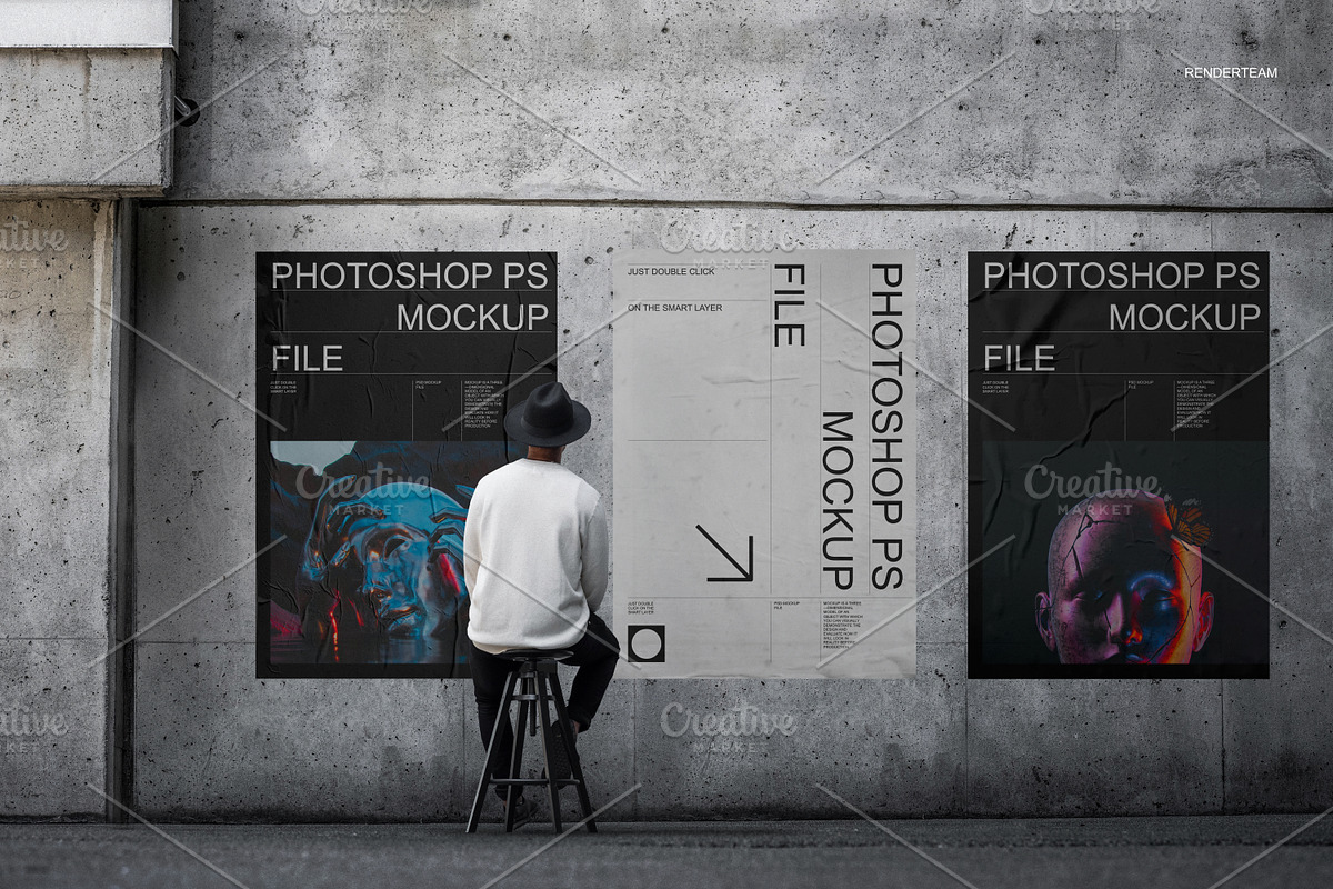 Posters and Billboard Mockup Set, an Advertising Mockup by Renderteam (Photo 10 of 12)