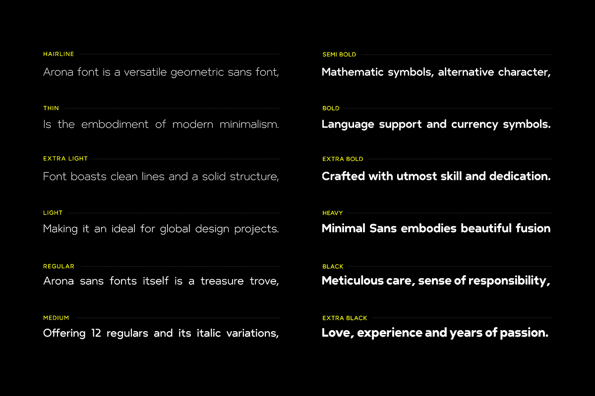 ARONA FONT FAMILY - 24 fonts, a Sans Serif Font by Peninsula Studioz (Photo 7 of 9)