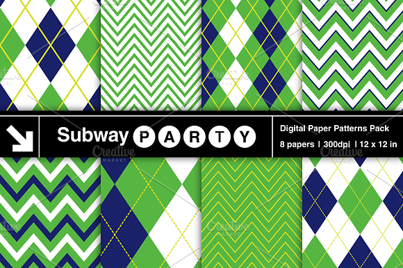 Golf Navy Blue Green Argyle Chevron preview 2