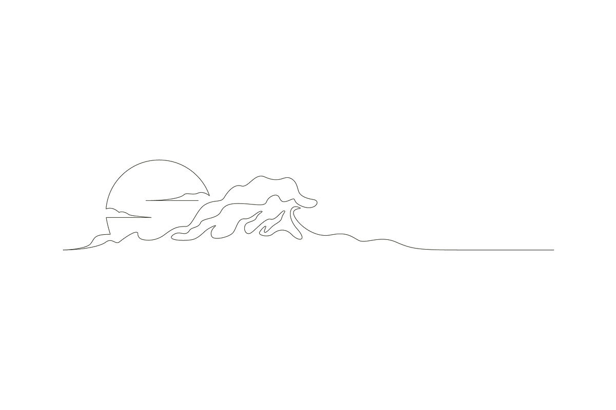 Ocean wave a single line, an Object Graphic by lawoel (Photo 3 of 3)