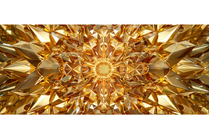 Golden geometric crystal tunnel, an Abstract Photo by piter.goskov