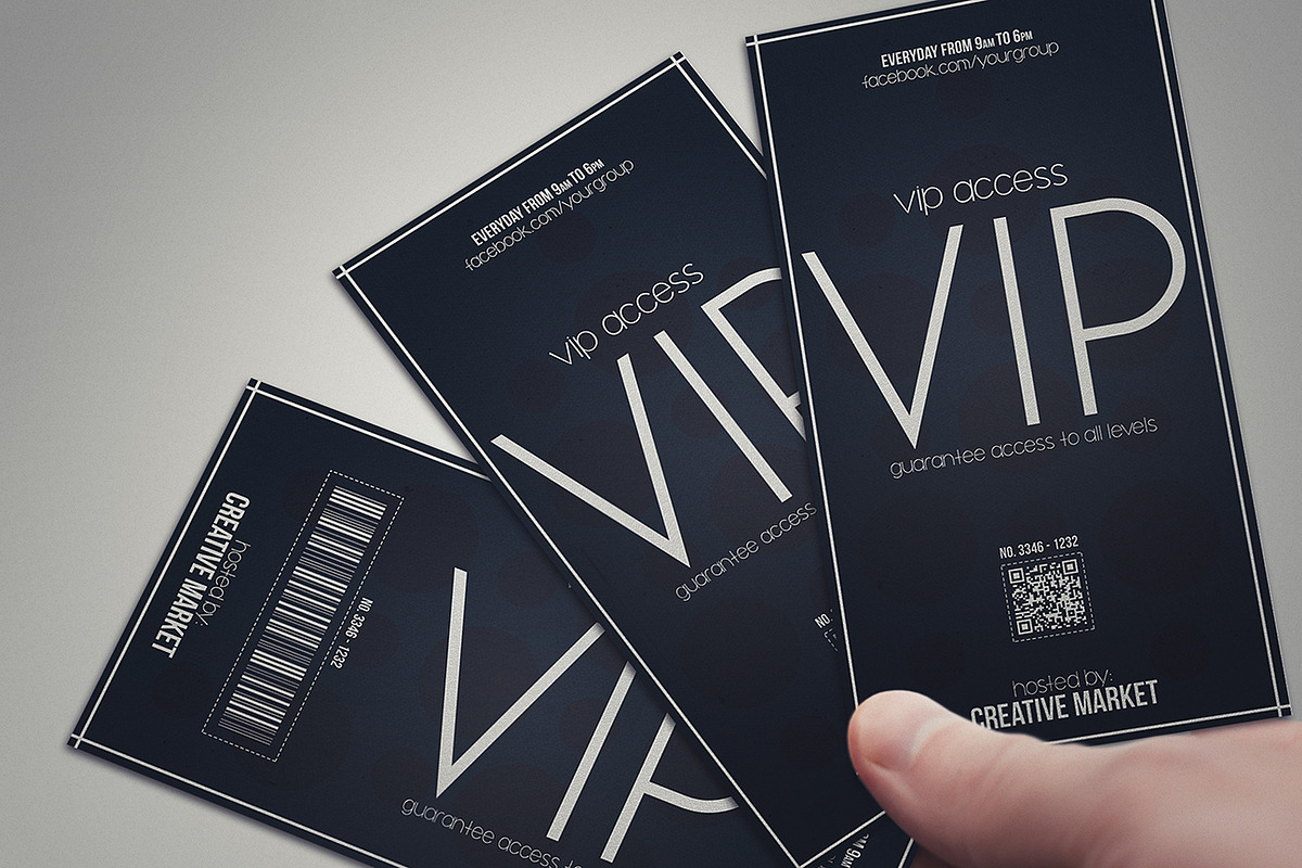 Minimal style VIP PASS cards, a Card Template by Tzochko (Photo 3 of 5)