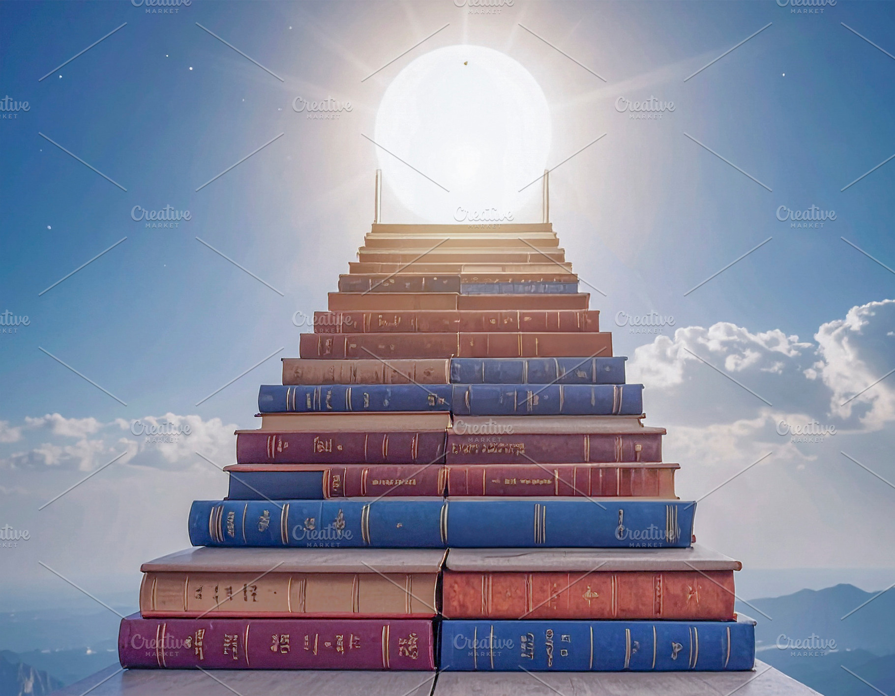 Staircase made of books kwnoledge concept, a School & Education Photo by DanFLCreativo
