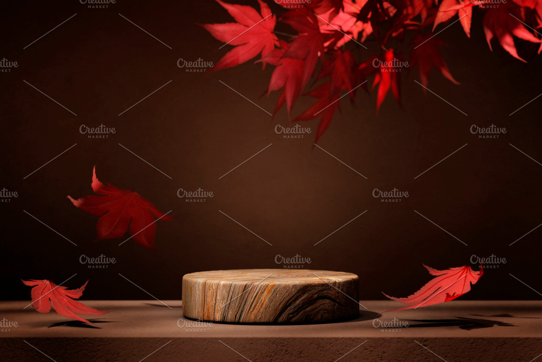Autumn background red maple leaves, a Nature Photo by hitdelight
