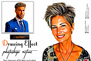 Cartoon Drawing Effect Ps Action, an Action Add-On by Studio Retouch (Thumbnail 1 of 10)