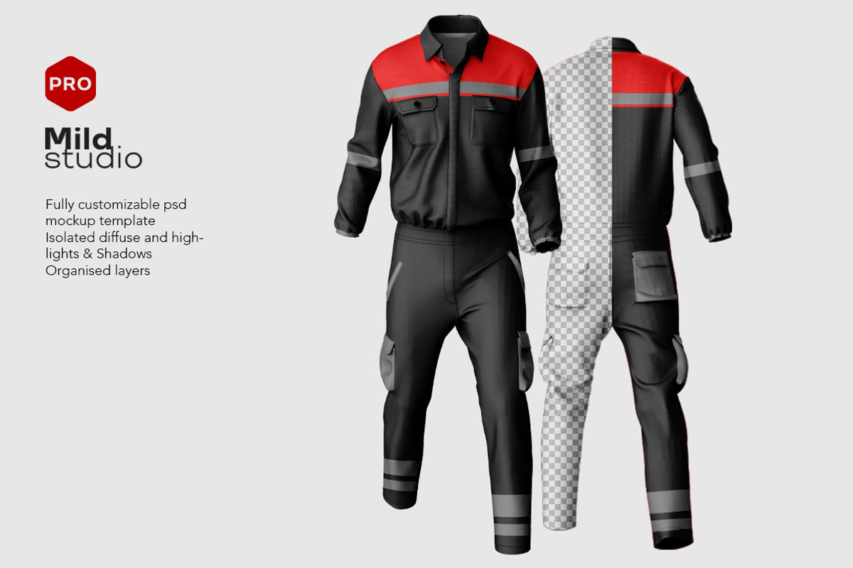 Worker Uniform With Pose Mockup, a Shirt Mockup by Mildstudio (Photo 3 of 8)