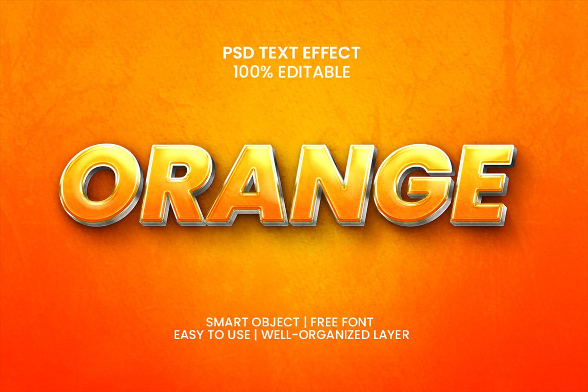 Orange - Text Effect Photoshop, a Marketing Template by INSPR STD (Photo 1 of 4)