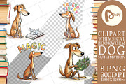 Bookworm Dog Sublimation PNG, an Animal Illustration by Artnoy (Thumbnail 13 of 18)