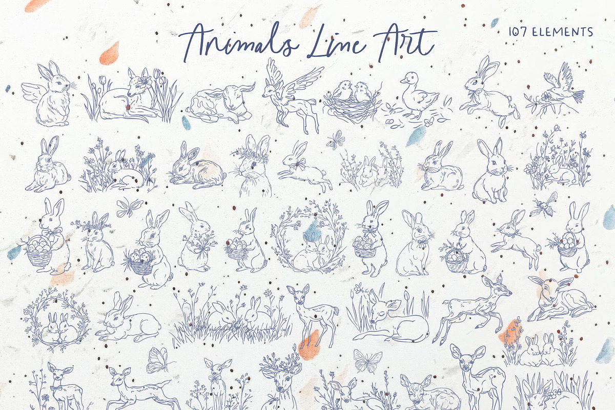 Whimsical Spring Line Art, an Object Graphic by MaNechaeva (Photo 3 of 9)