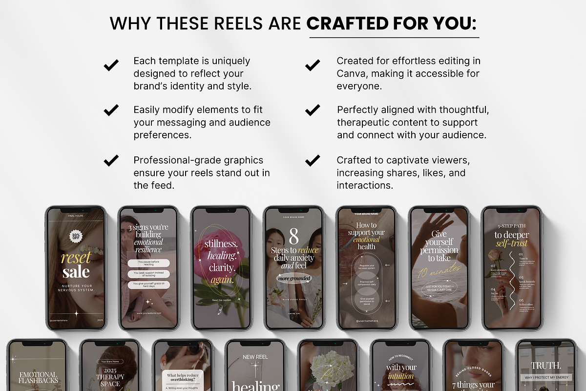 100 Therapist Reels Templates, a Social Media Template by DigiPax (Photo 8 of 10)
