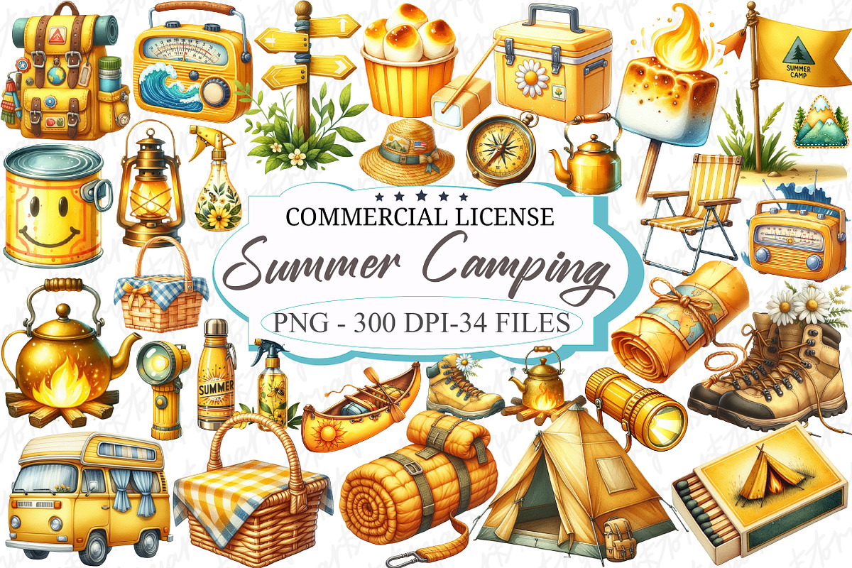 Yellow Summer Camping Sublimation, a Graphic by designcity5 (Photo 1 of 5)