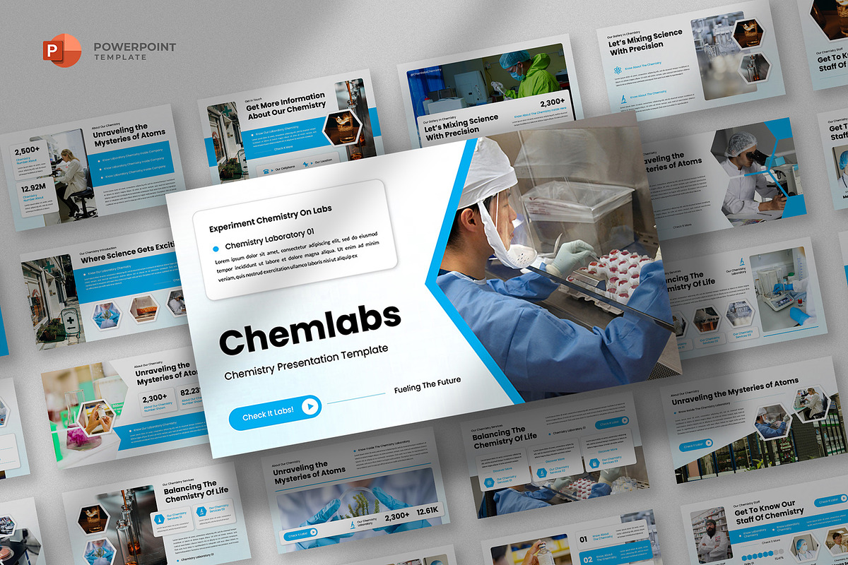Chemistry Lab Powerpoint Template, a Presentation Template by fluffstudio (Photo 1 of 4)