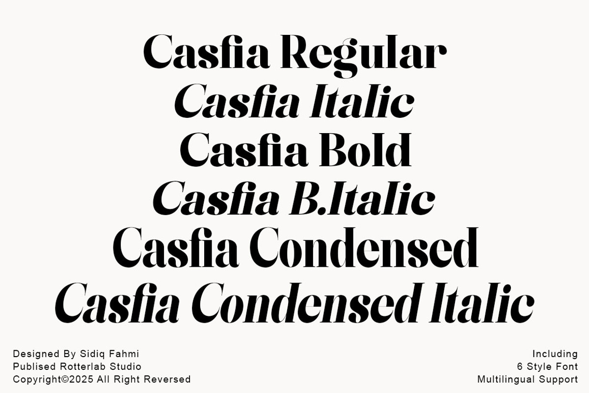 The Casfia - Elegant Serif Typeface, a Serif Font by Rotterlab Studio (Photo 4 of 15)