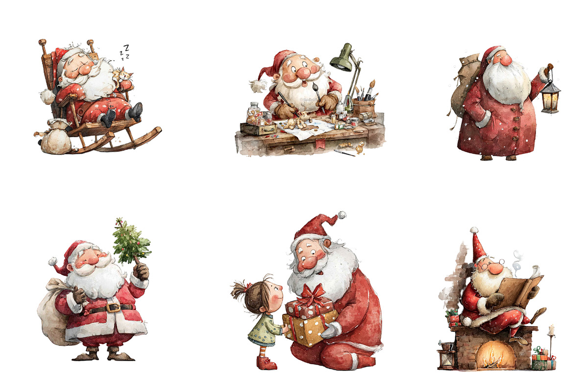 Funny Cute Santa PNG Clipart, an Illustration by CreationArt (Photo 2 of 5)