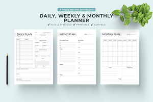 Daily & Weekly Monthly Planner