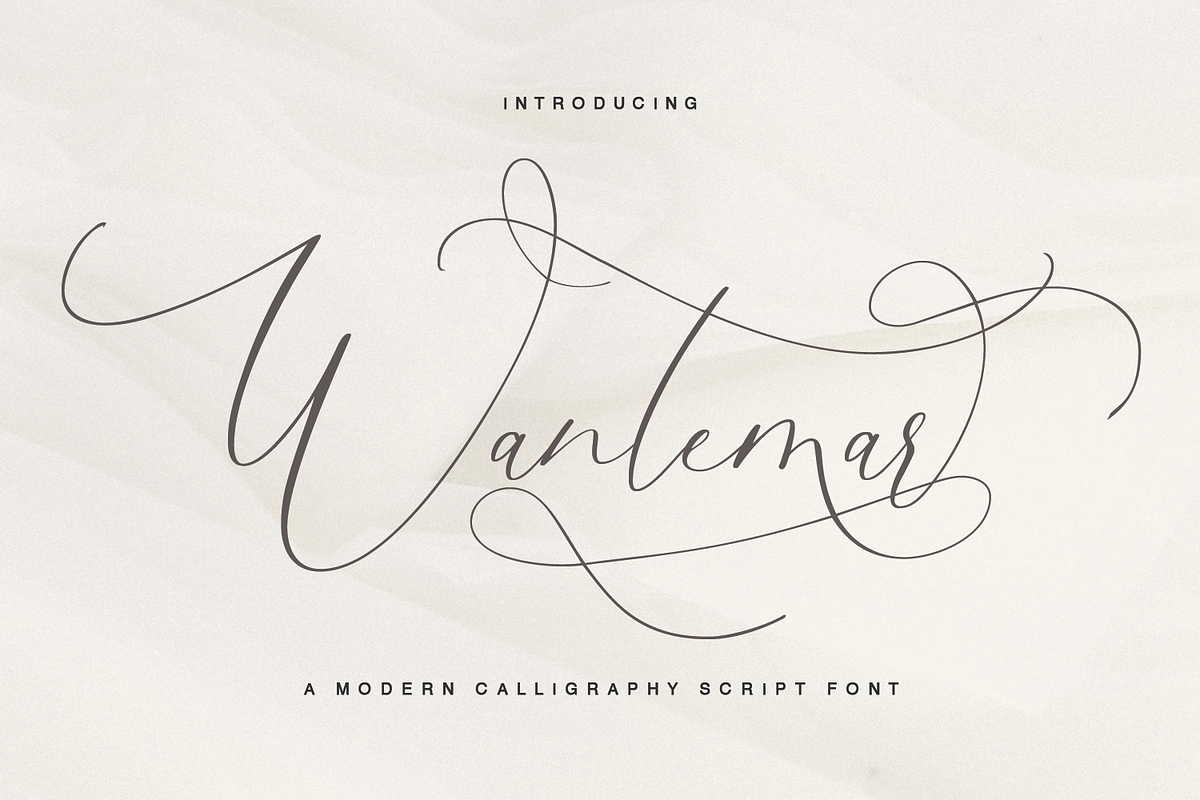 Wantemar - modern calligraphy font, a Script Font by Quothron (Photo 1 of 9)