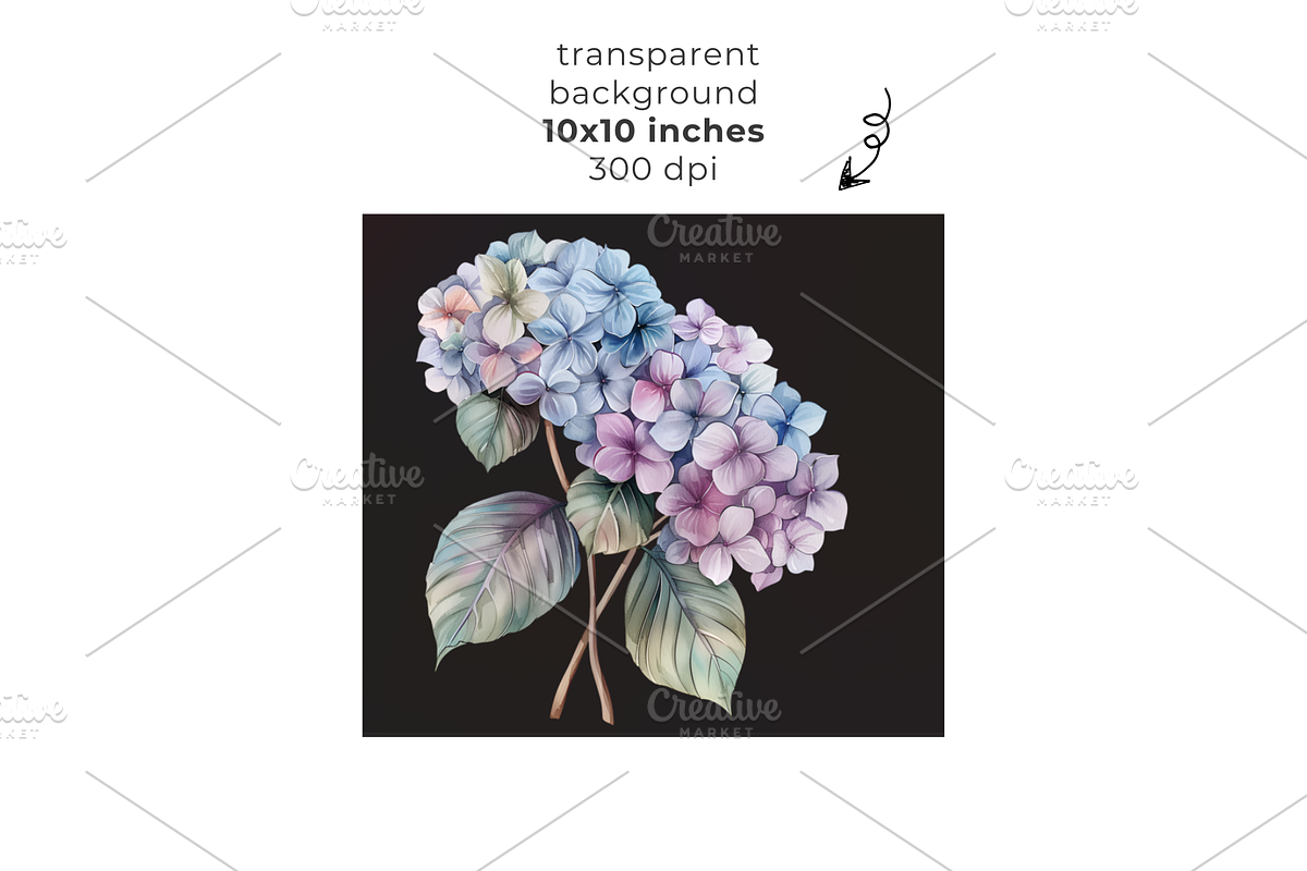 Hydrangea Clipart, Floral Clipart,, an Object Graphic by EllyandLima (Photo 2 of 9)