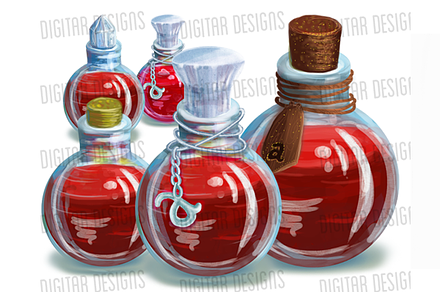 Red Magic Potions, 4 levels
