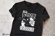 I Am Five Hear Me Rawr SVG PNG EPS, an Object Graphic by Applied Arts (Thumbnail 4 of 4)