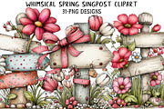 Whimsical Spring Singpost Clipart, an Illustration by Daily.Designs (Thumbnail 1 of 7)
