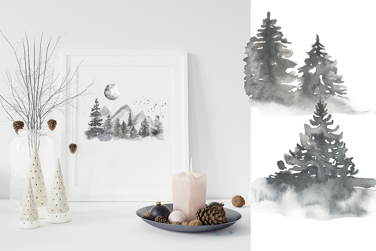Watercolor Forest Collection, a Texture Illustration by MayaNavits (Photo 4 of 10)