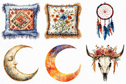 Watercolor Boho Elements Clipart, an Illustration by Craft Nest (Thumbnail 3 of 6)
