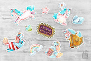 Watercolor sweet unicorns, an Animal Illustration by talloshau's illustrations (Thumbnail 5 of 5)