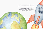 Watercolor celestial bodies clipart, an Illustration by AquarelleSpace (Thumbnail 5 of 5)