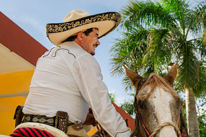 mexican cowboy and his horse
