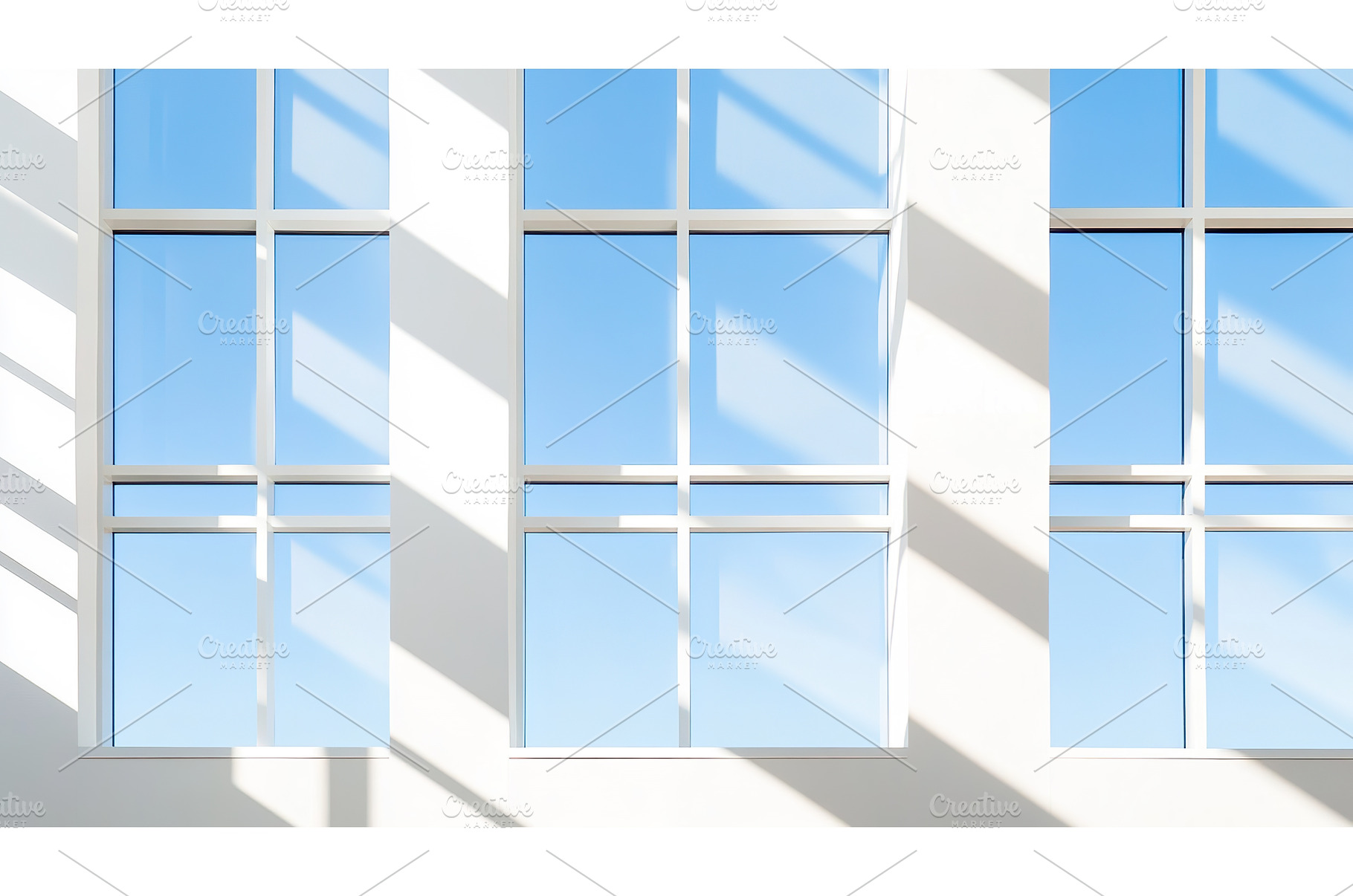 Large Modern Windows with Clear Blue, an Architecture Photo by Lermont51