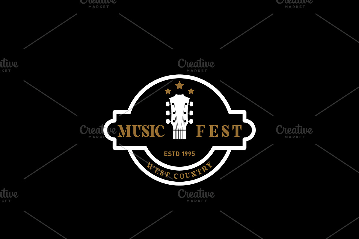 Vintage Music Festival Badge Logo, a Branding & Logo Template by AlvinStd