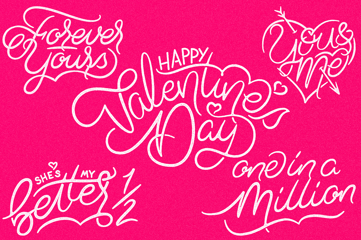 Valentine's Day Custom Lettering Set, a Decorative Illustration by Studio 1816 Designs (Photo 2 of 7)