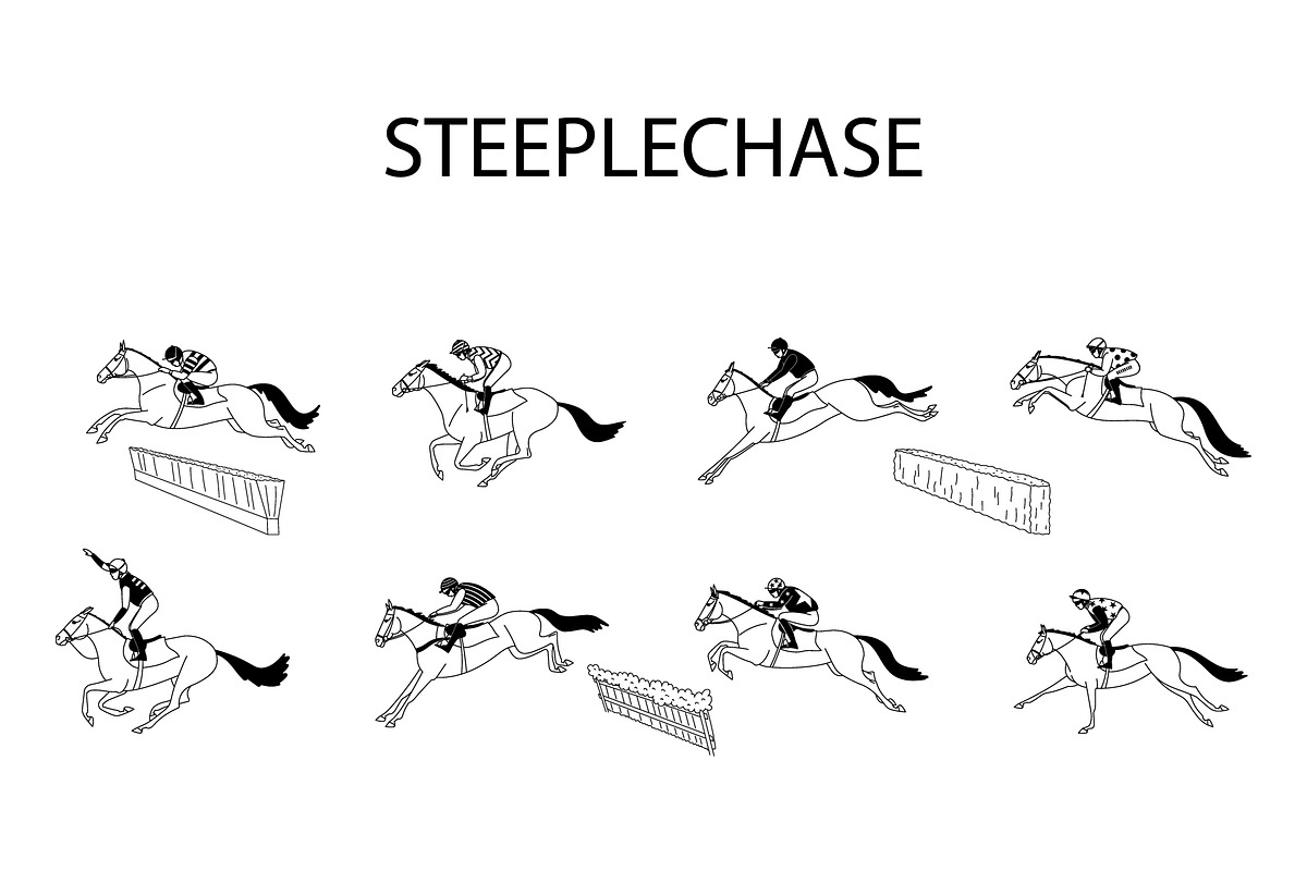 Steeplechase riders and horses, an Animal Illustration by Naurider (Photo 1 of 3)