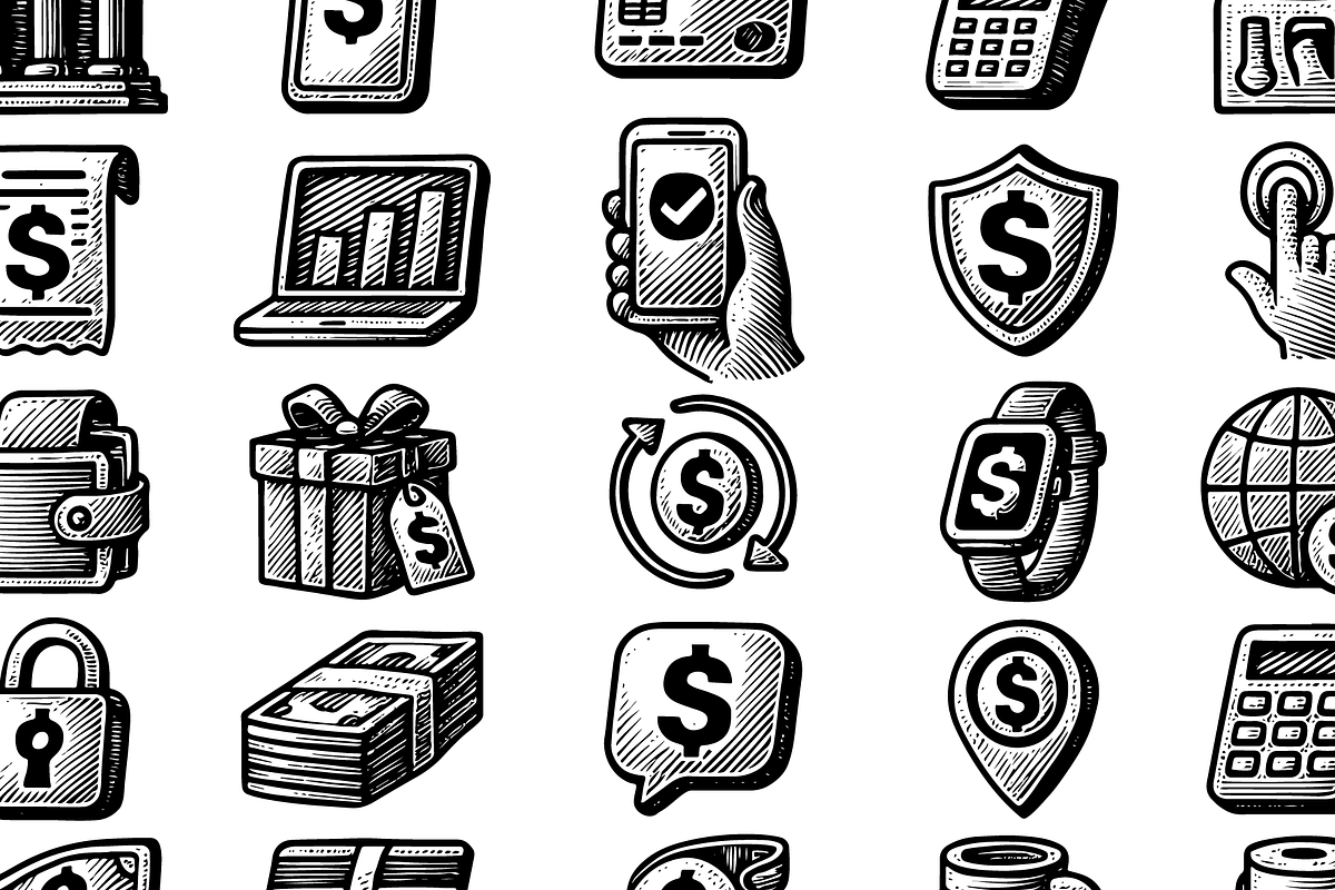 Vintage Finance Banking Icons Set, an Object Graphic by RT Studio (Photo 4 of 4)