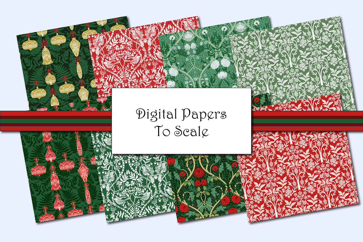 Art Nouveau Christmas Patterns, a Pattern Graphic by RachelStudio (Photo 7 of 10)