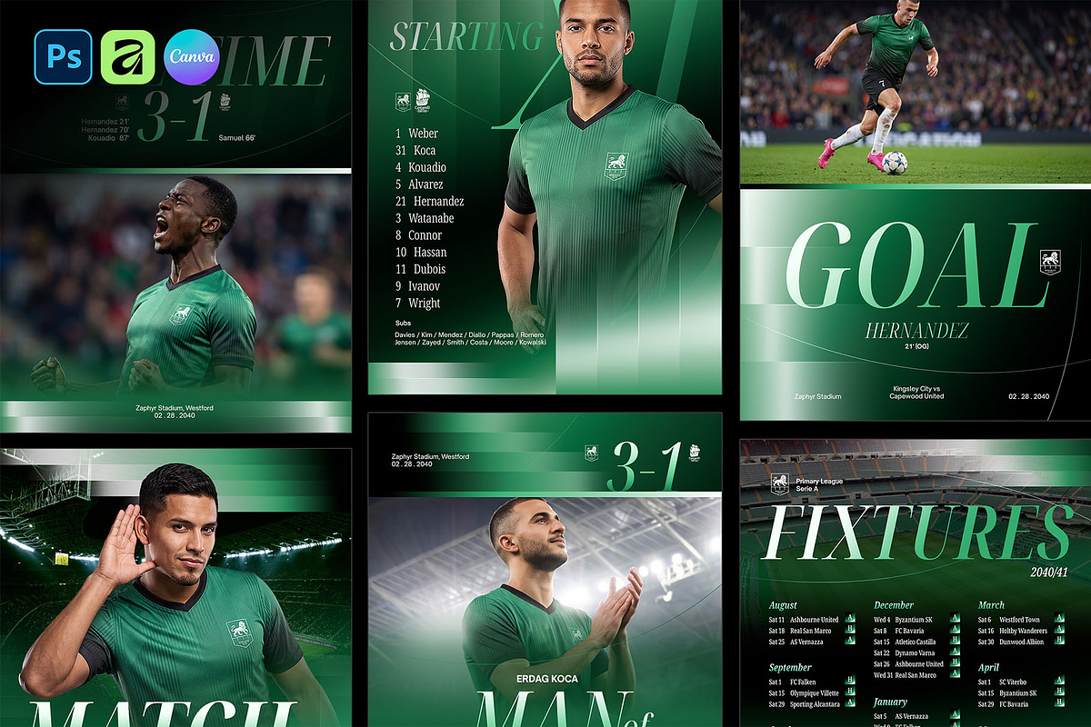 Football Club Graphic Instagram, a Social Media Template by Bornx Design (Photo 1 of 3)
