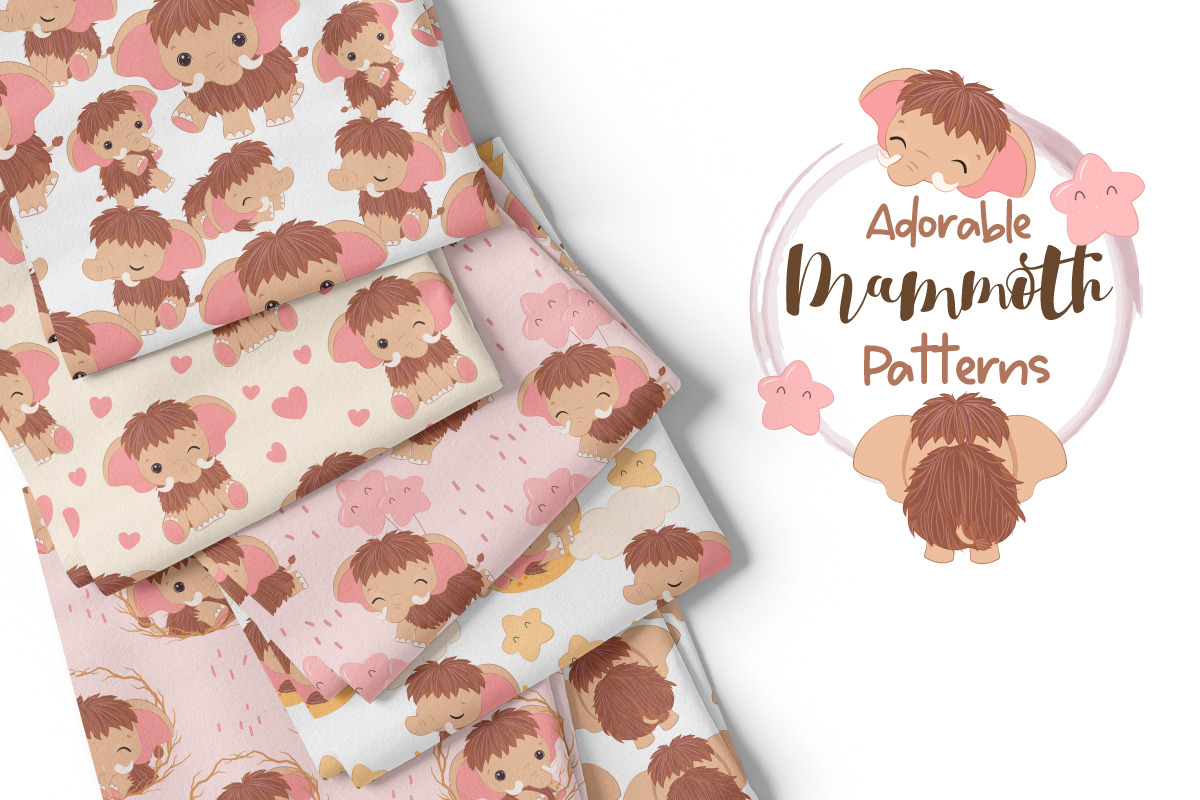 Cute Little Mammoth Patterns Set