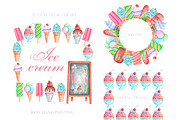 Ice cream watercolor set., a Food Illustration by SabinaWatercolorArt (Thumbnail 10 of 17)