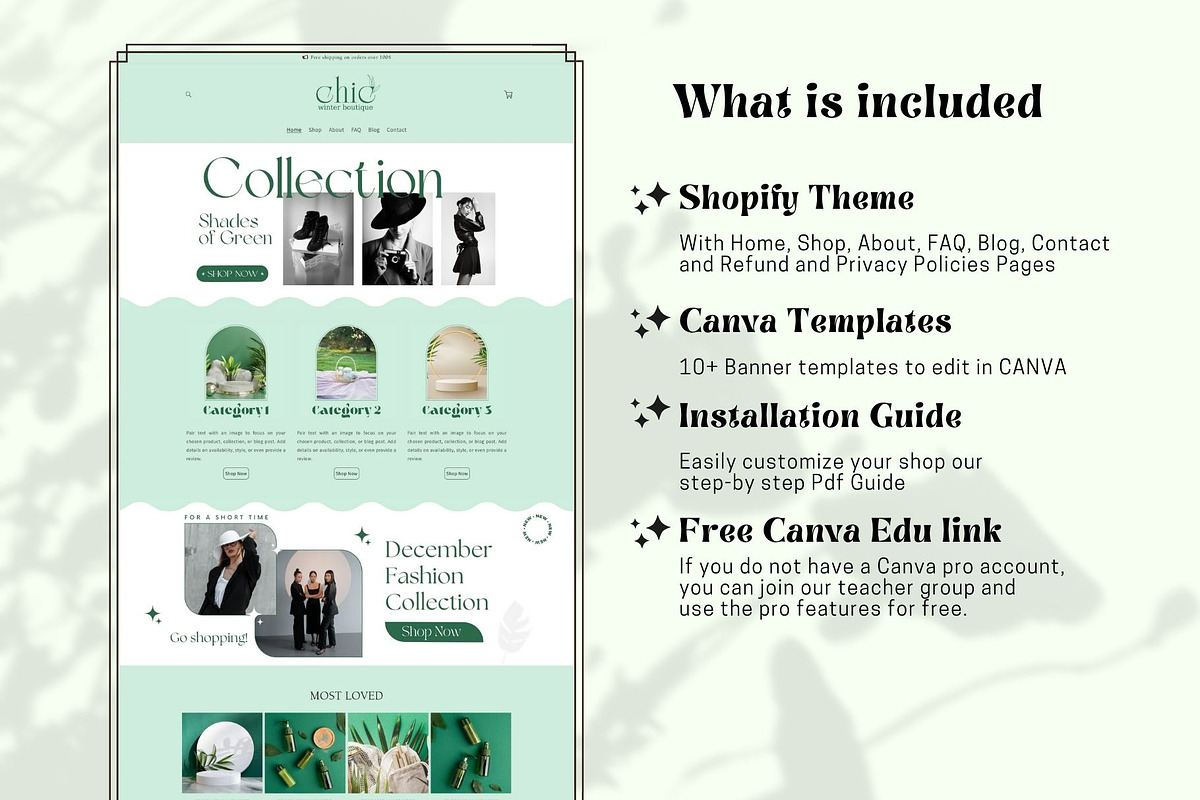 Aesthetic Green Shopify Theme, a Templates & Theme by DaisyStudio (Photo 2 of 10)