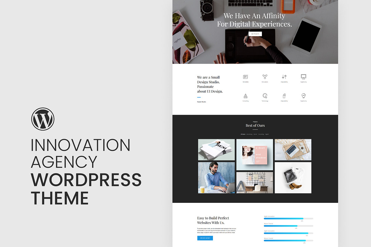 Innovation Agency WordPress Theme, a WordPress Template by Pixflow (Photo 2 of 11)