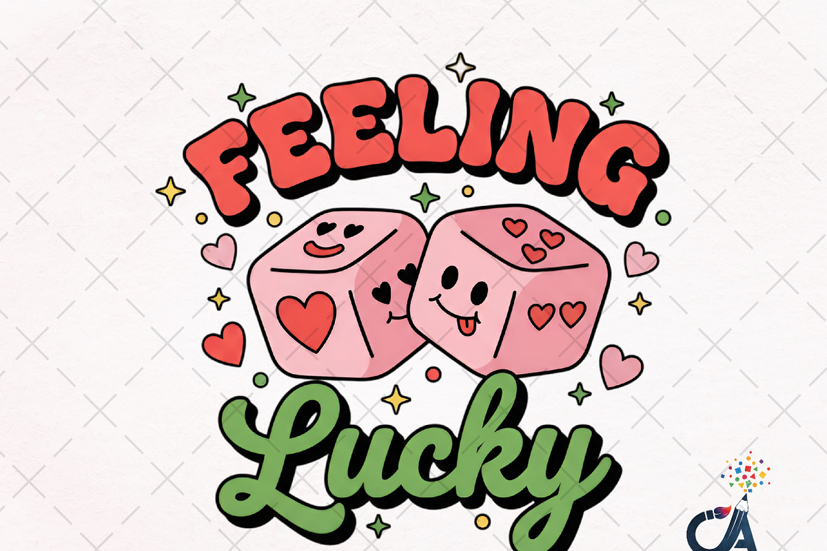 Feeling Lucky Valentine's Day Png, an Illustration by Creative Art (Photo 1 of 6)