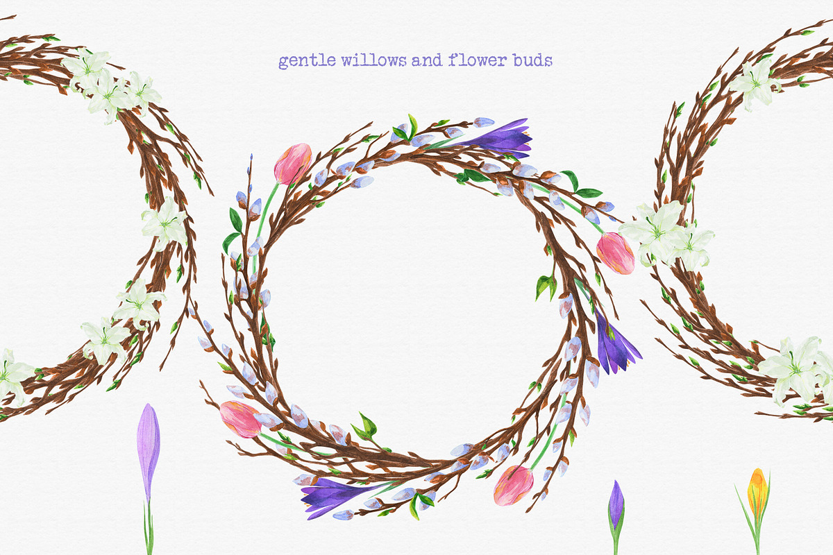 Spring is here! Watercolor set., an Illustration by rubinat (Photo 3 of 6)