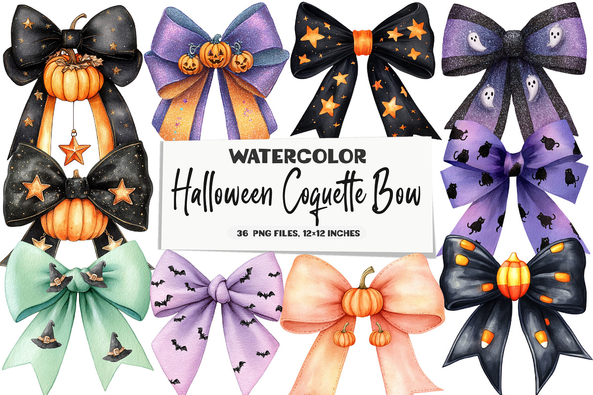 Halloween Coquette Bow Clipart Bundl, an Illustration by DreamArtGraphic (Photo 1 of 5)