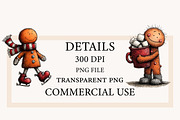 Whimsical Funny Gingerbread Clipart, a Seasonal Illustration by Designworld (Thumbnail 4 of 8)