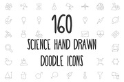 160 Science Hand Drawn Doodle Icons, an Outline Icon by Creative Stall (Thumbnail 1 of 4)