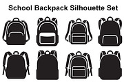 School Backpack Silhouette Set, an Object Graphic by Creativeshirt (Thumbnail 1 of 3)