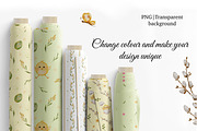 Easter Animal Watercolor Clipart Set, a Seasonal Illustration by ZabolotnaArt (Thumbnail 10 of 14)