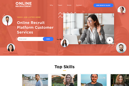 Online Recruitment Website, a Landing Page Template by simplywebs
