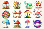 Magical Mushrooms Clipart, an Illustration by Dream Creation (Thumbnail 4 of 5)