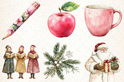 Watercolor Christmas Cozy Clipart, an Illustration by Libby Wishes (Thumbnail 4 of 7)